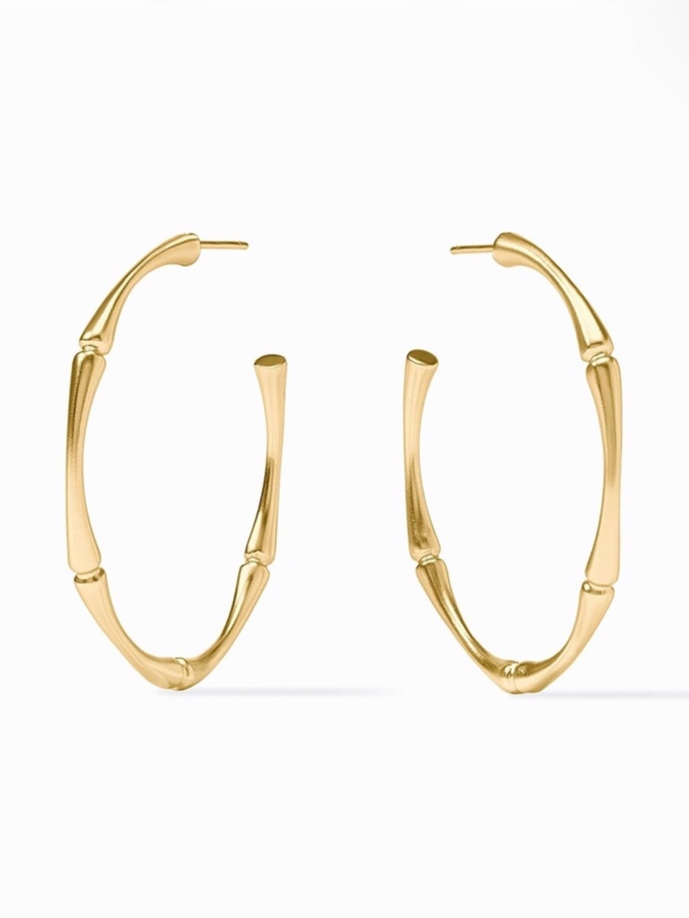 NWOT Julie Vos Gold Bamboo Hoop Earrings